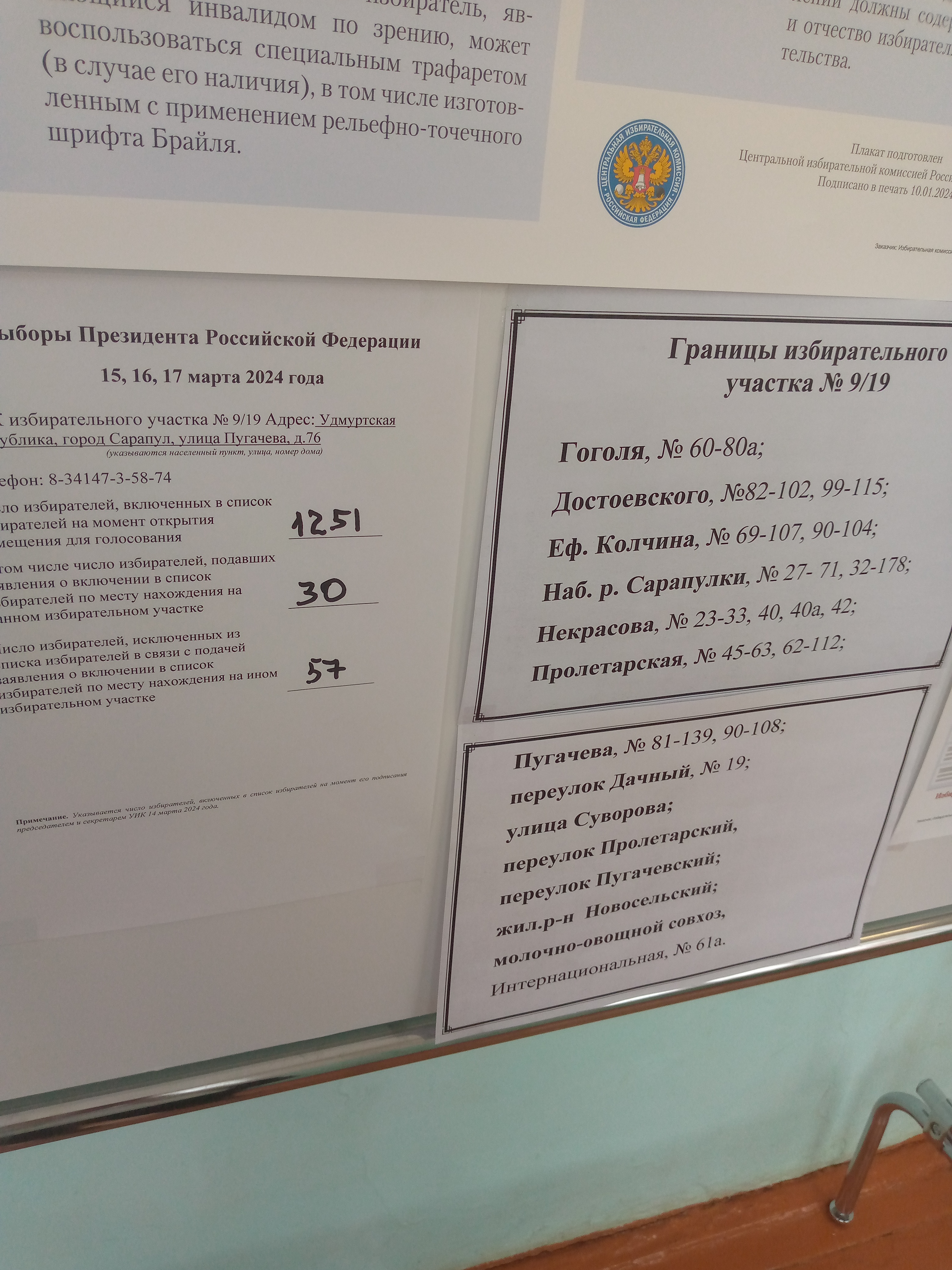 Сообщение наблюдателя — УИК №919, Удмуртская Республика